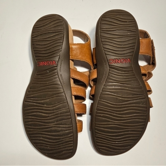 Vionic Size 6 Harissa Brown /Tan Gladiator Flat Comfort Sandal Adjustable Strap - Picture 2 of 6